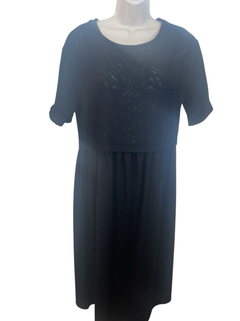 ZARA Women's Medium BLACK Burnout LACE Midi DRESS SHORT SLEEVE 4886 461 800
